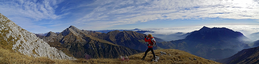 Salendo dal Bivacco Palazzi MAGA in Cima Menna panorama ad est