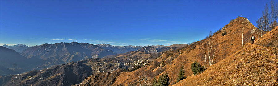 Salendo sul Monte Gioco sul sent. 598 con vista sulla Val Brembana