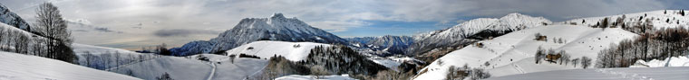 Panoramica sul Monte di Zambla verso la conca di Oltre il Colle - foto Piero Gritti 11 febbraio 09
