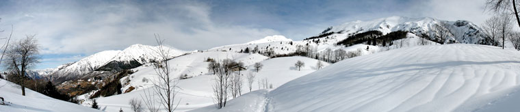 Panoramica sul Monte di Zambla alle pendici del Grem - foto Piero Gritti 11 febbraio 09