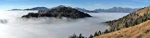 La nebbia copre la Valle Brembana fino a 1500 mt circa il 2 dicembre 2006