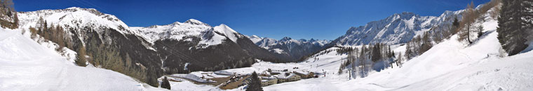 Panoramica su San Simone Sky dalla salita alla Baita del Camoscio