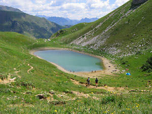 Costeggiano il Lago Branchino prati ricchi di fiori multicolori