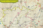 Cartina dei sentieri di Roncobello - particolare