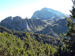 La zona del Sentiero dei roccoli con vista verso l'Arera