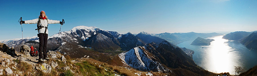 Da Corna Trentapassi il Monte Guglielmo, il Lago d'Iseo con Montisola