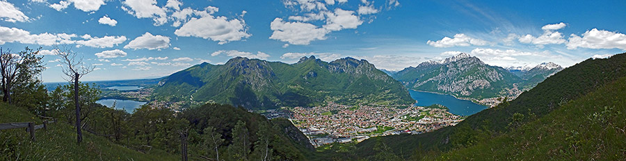Panoramica scendendo sul sentiero 302 dalla vetta del Monte Barro (922 m.) all'Eremo
