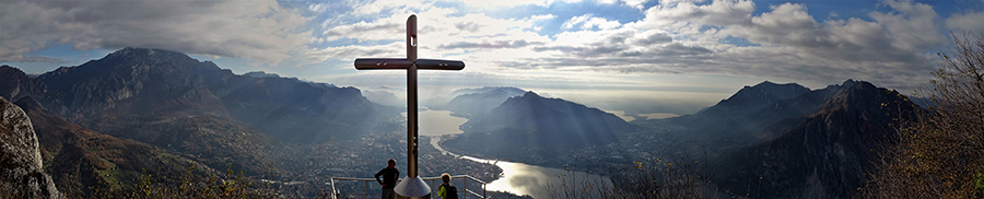 Bellissimo panorama dal Crocione del San Martino su Lecco, i suoi laghi e monti
