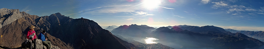 Dalla croce di vetta dello Zucco Sileggio splendido panorama verso le Grigne e 'Quel ramo del Lago di Como'