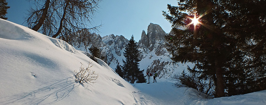 Il sole sorge dal Cimon della Bagozza