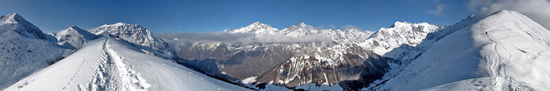 Salita invernale da Nona di Vilminore al Passo della Manina e al Monte Sasna il 17 dicembre 2009