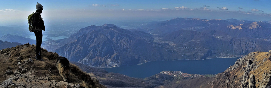 Panorama dalla Cresta Cermenati su 'Quel ramo del Lago di Como' e i monti del Trinagolo Lariano