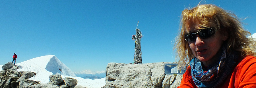 Croce di vetta e verso il Monte Rosa