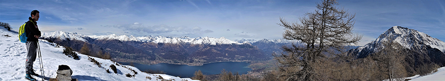 Salendo sul Monte Legnoncino splendido panorama sull'alto Lago di Como con i suoi monti