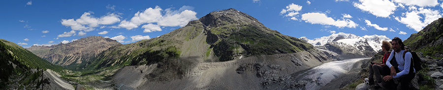 La valle, la fronte, la lingua del Ghiacciaio del Morteratsch