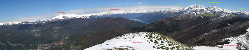Panoramica dal Monte Cornizzolo verso il Lago di Como, le Prealpi Lecchesi con le Grigne ed oltre