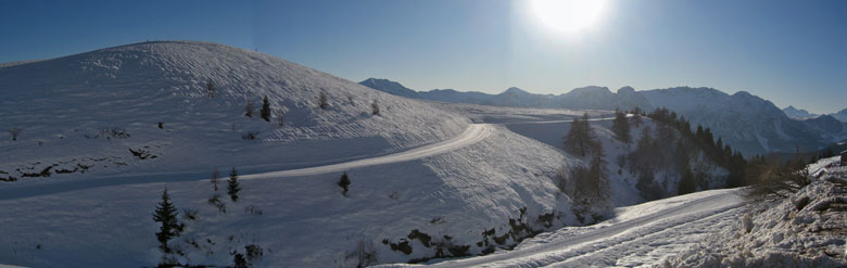 Panoramica sulla pista di fondo ai Piani dell'Avaro - 2 gennaio 2010