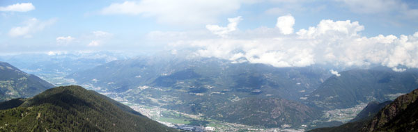 Da Cima Pisello panoramica sulla bassa Valtellina