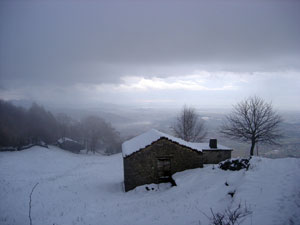 Baita con vista sulla pianura