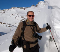 Fabrizio al Rifugio Calvi  con tanta neve - 11 gennaio 09