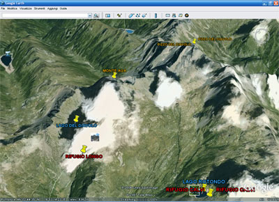 Le Orobie 'segnate' su Google Earth da Fabrizio Paravisi