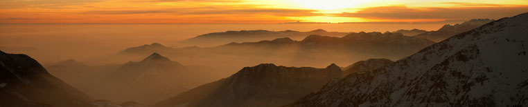 Dall'Arera tramonto verso la pianura