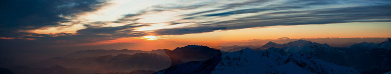 Dall'Arera tramonto verso Linzone, Resegone, Grigne, Legnone
