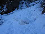Una grossa slavina sul sentiero per il Rif. Curò... (10 febb. 08)