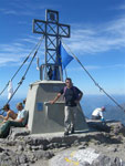 Alla croce di cima Pizzo Tre Signori - foto Fulvio Sonzogni 9 sett 07