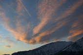 Rosso tramonto verso cima Menna - foto Giuseppe Begnis 27 dicembre 06