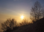 Il sole scende nelle nebbie della pianura - foto Marco Caccia