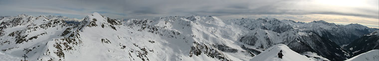 Panoramica invernale dal Monte Toro verso Foppolo e Passo di Dordona - Val Madre - Marco Caccia 31 gennaio 09