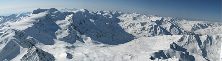 Panoramica dalla vetta del Gran Zebrù (3851 m.) - foto Marco Caccia 3 maggio 09