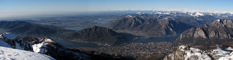 Panoramica dal Resegone innevato verso Lecco - foto Marco Caccia 21 dic 08