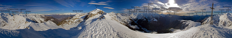 Panoramica a 360° dal Pizzo Segade