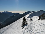 In cresta tra Valegino e Arete - foto Marco Caccia 24 dic. 07