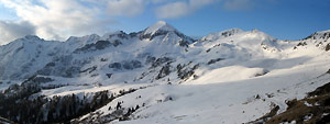 Panoramica verso il Pegherolo, il Cavallo e la Forcella Rossa - foto Marco Caccia