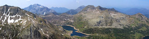 Panoramica dal Pizzo del Becco  verso i Laghi Gemelli e l'Arera - foto Marco Caccia