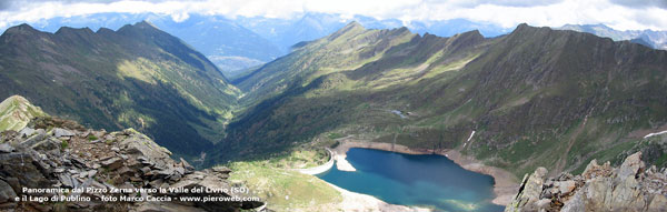 Panoramica dal Pizzo Zerna verso la Valle del Livrio (SO) e il Lago di Publino