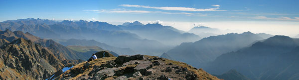 Panoramica dal Pizzo Tre Signori verso le Orobie - foto Marco Caccia 13 ottobre 07