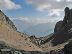 Dalla Bocchetta d'Inferno la Sfinge con vista verso la Val Brembana - foto Marco Caccia 13 ott 07