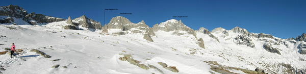 Panoramica verso il Pizzo Badile e Cengalo (Alpi Retiche) 13 gennaio 2007  - foto Mauro Gritti
