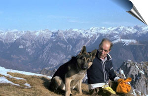 Sulle  montagne col nostro amico cane lupo - foto Sergio Salvetti