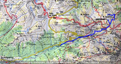 Cartina salita al Monte Campioncino e Campione