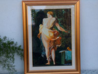 Dettaglio di Ercole al Bivio (tratto da dipinto di Annibale Carracci): olio su tela realizzato nel 2003.