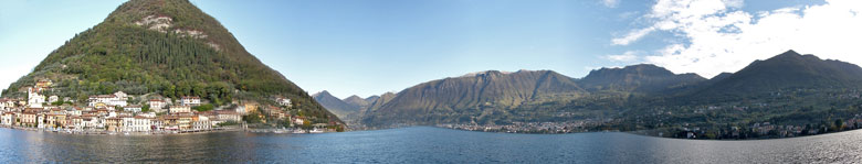 Dal traghetto Sulzano>Monte Isola vista sul Lago d'Iseo con Peschiera Maraglio in primo piano