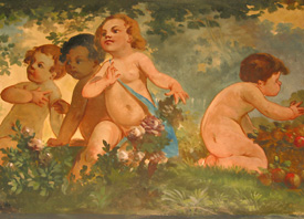 Affreschi di Arturo Galvani in Sala Putti - La primavera - (foto Gritti)