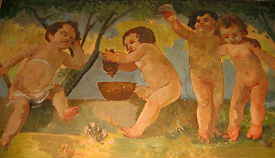 Affreschi di Arturo Galvani in Sala Putti - La vendemmia - (foto Piero Gritti)