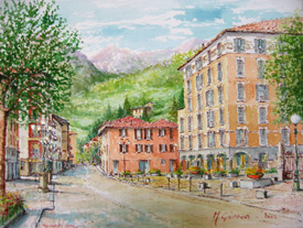 Da Viale Papa Giovanni a Via San Carlo in un disegno di Mario Giupponi