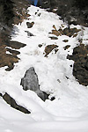 La cascata di Valsambuzza in look invernale